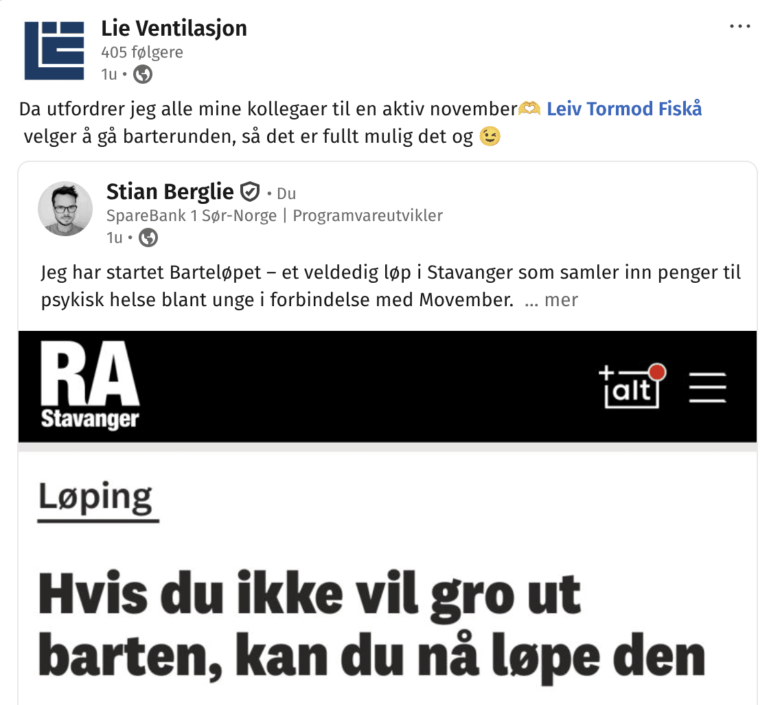 Lie Ventilasjon støtter Barteløpet